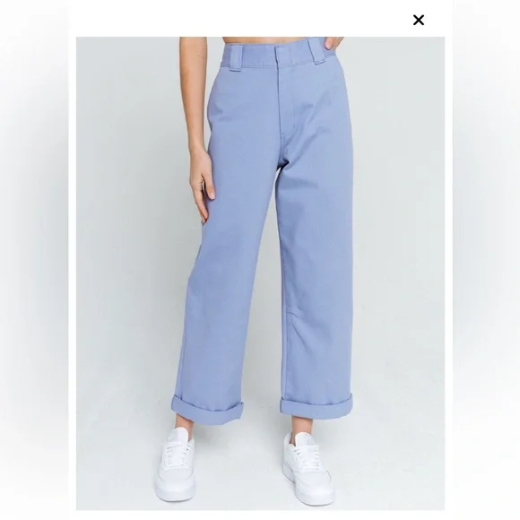 Women’s Chambray DICKIES Crop Roll Hem Work Pants Like New - Picture 6 of 14